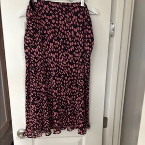 Womens Plus Pink and Black Polka Dot Skirt Ruffle bottom